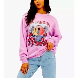Billabong dancing Skeleton skull crew sweatshirt